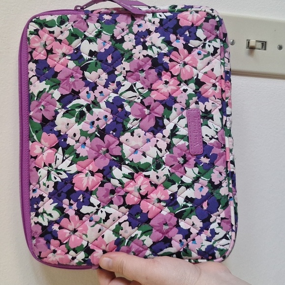 Vera Bradley Quilted Tablet Case Floral Lilac Pink Cotton Padded Zipper Carrier - Picture 8 of 8